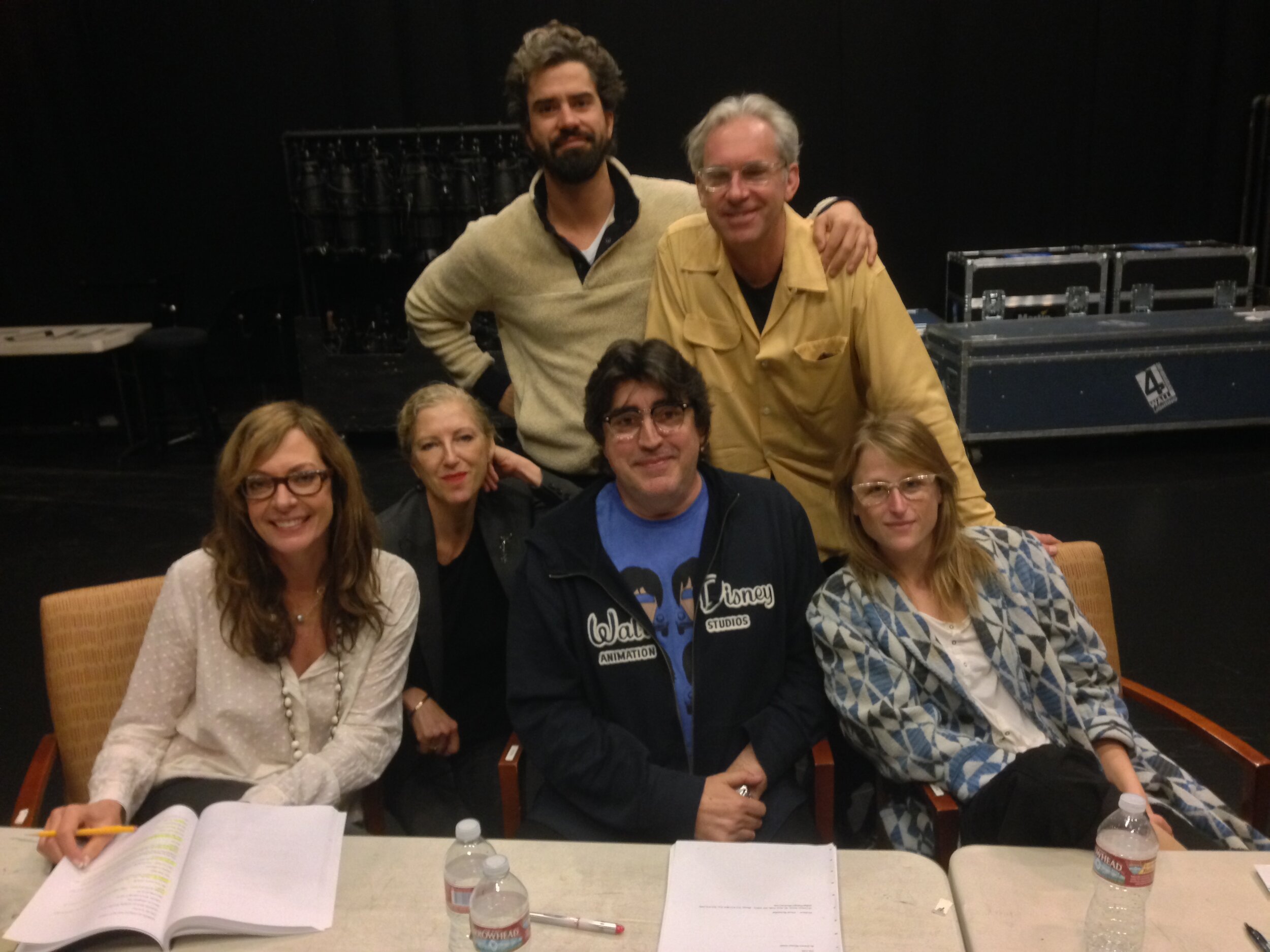 The wonderful director David Esbjornson with the cast in the LA reading of The Gift: Allison Janney, Alfred Molina, Mamie Gummer, and Hamish Linklater.